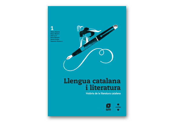 Contracoberta del llibre de 1r de Llengua catalana i literatura per a Batxillerat, per la contracoberta: literatura catalana