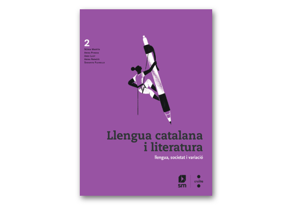 Coberta per la part de sociolingüística del llibre de 1r de Batxillerat de Llengua catalana i literatura